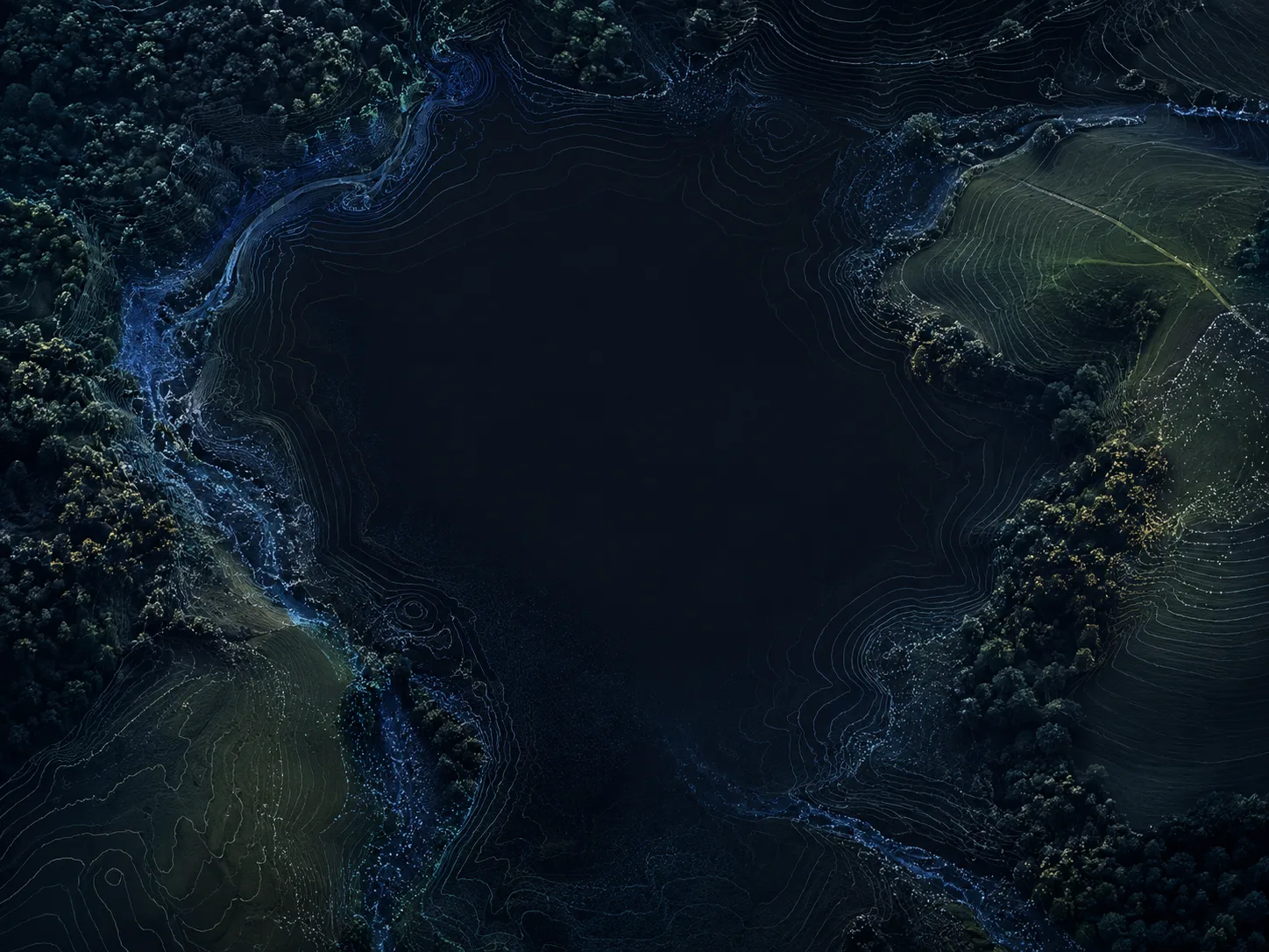 Dark topographic terrain visualization